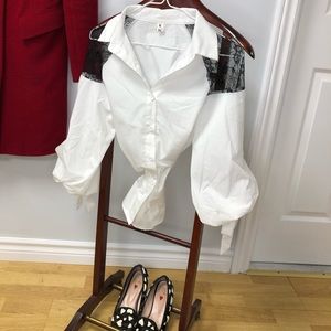 LYZK collection white and black blouse